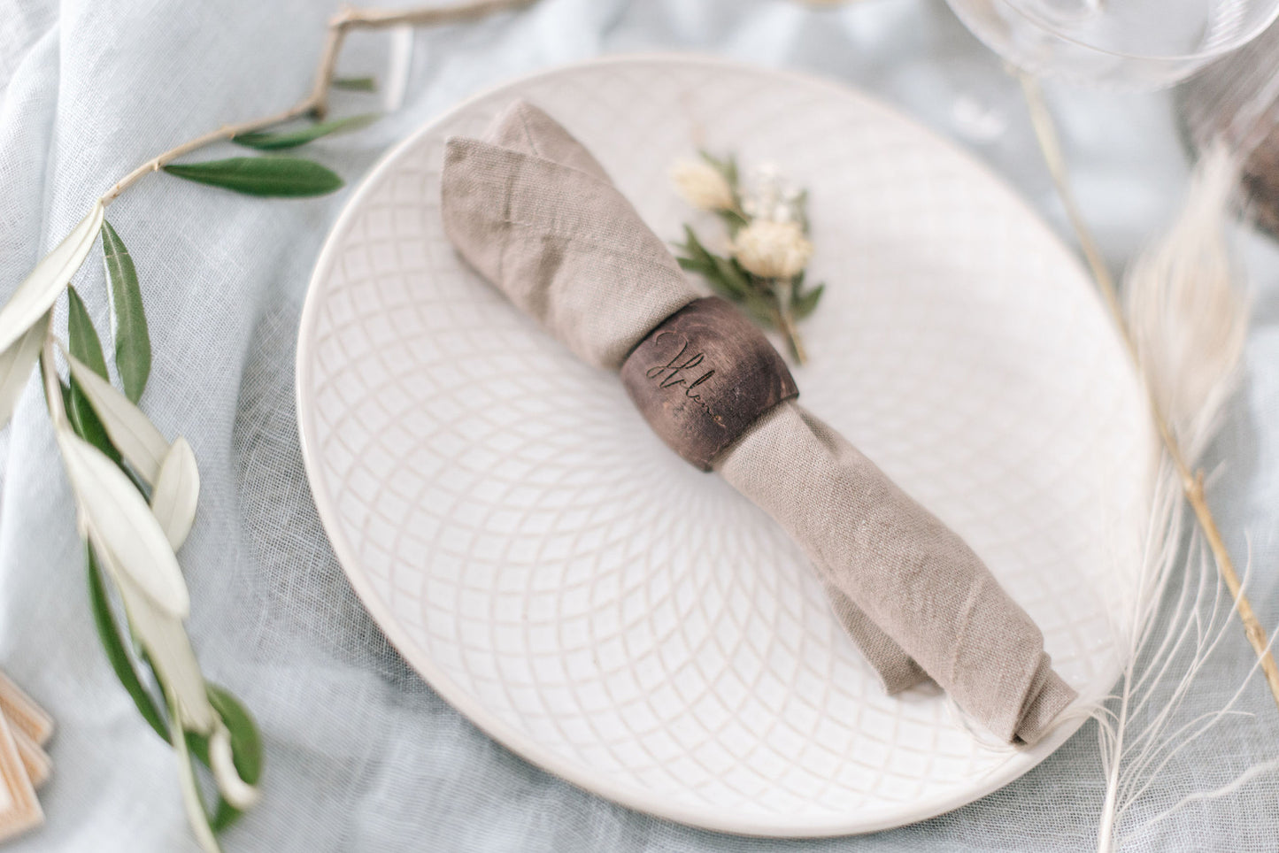 Serviettenringe Oval Chocolat - Stilvolle Tischdekoration für besondere Anlässe | personalisierbar