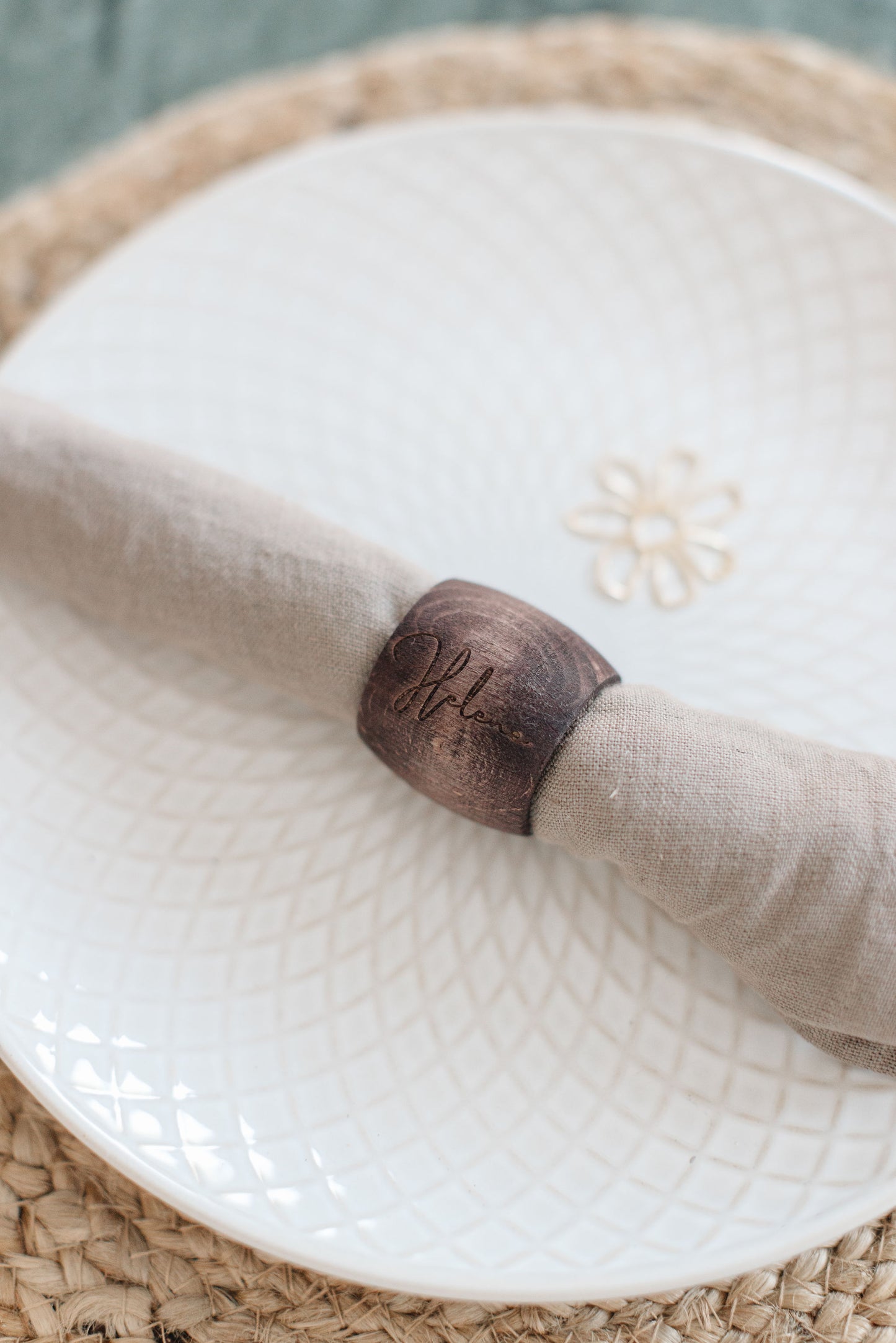 Serviettenringe Oval Chocolat - Stilvolle Tischdekoration für besondere Anlässe | personalisierbar