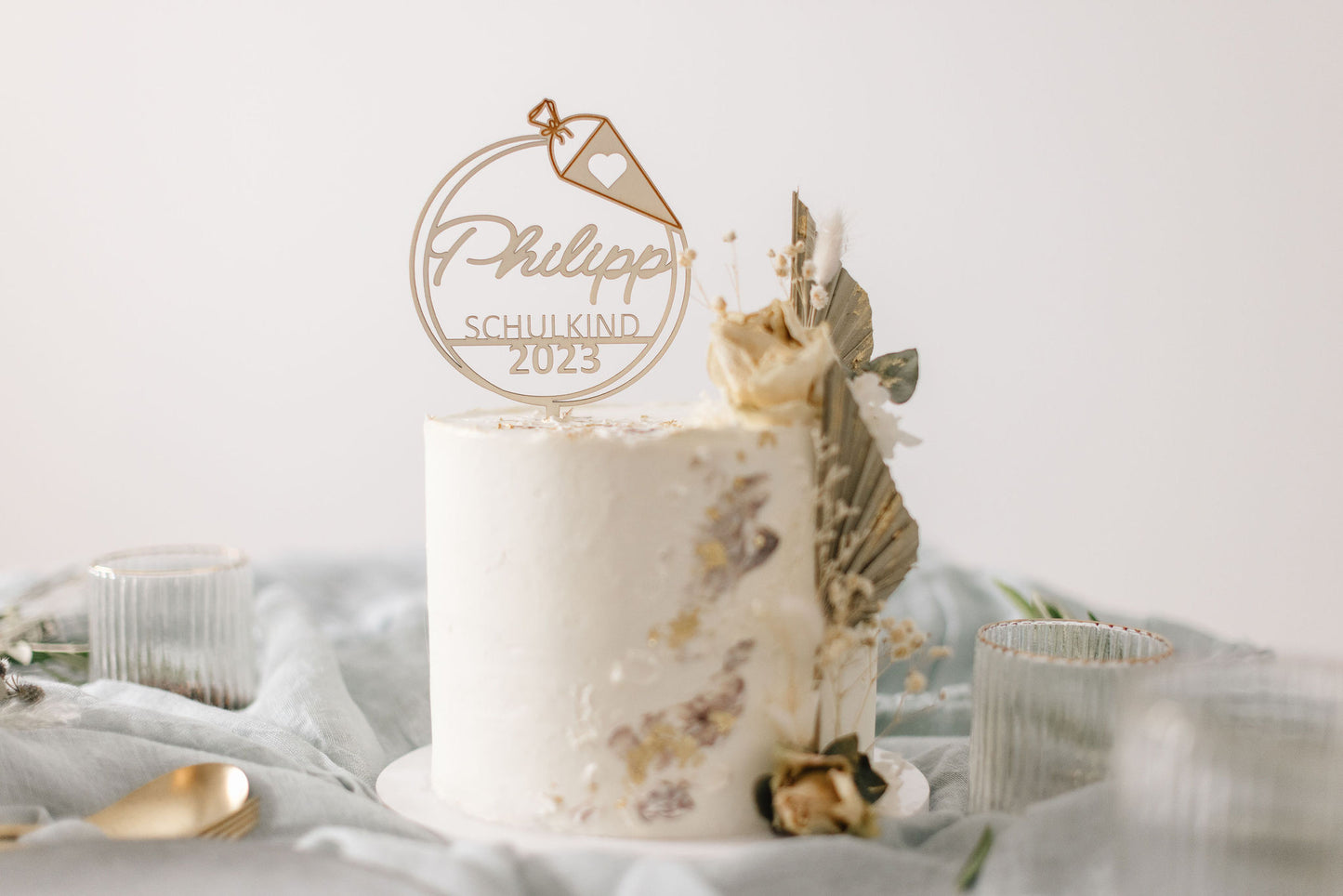 Schulkind | Caketopper zum Schulanfang | Cake Topper personalisiert | Cake Topper aus Holz | Cake Topper | Tortenaufstecker | ABC-Schüler | personalisierbar