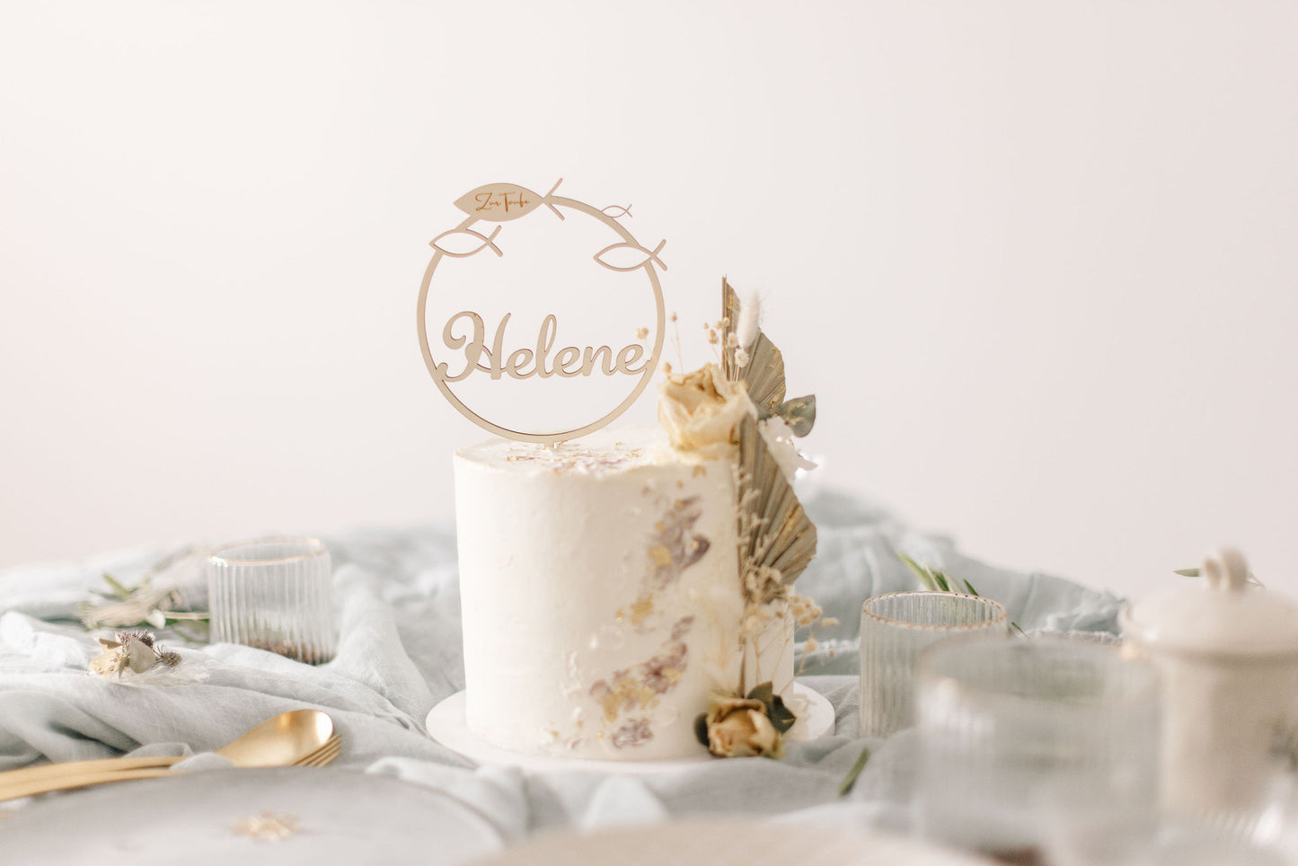 Personalisierter Caketopper zur Taufe| Tortenstecker | Tortenfigur | Personalisierte Dekoration für Tauffeier | personalisierbar