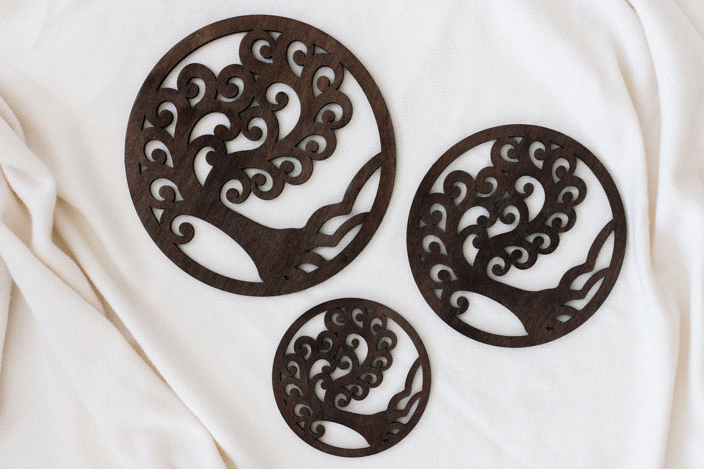 Baum des Lebens Untersetzer - Symbolische Tischdekoration Chocolat Brown