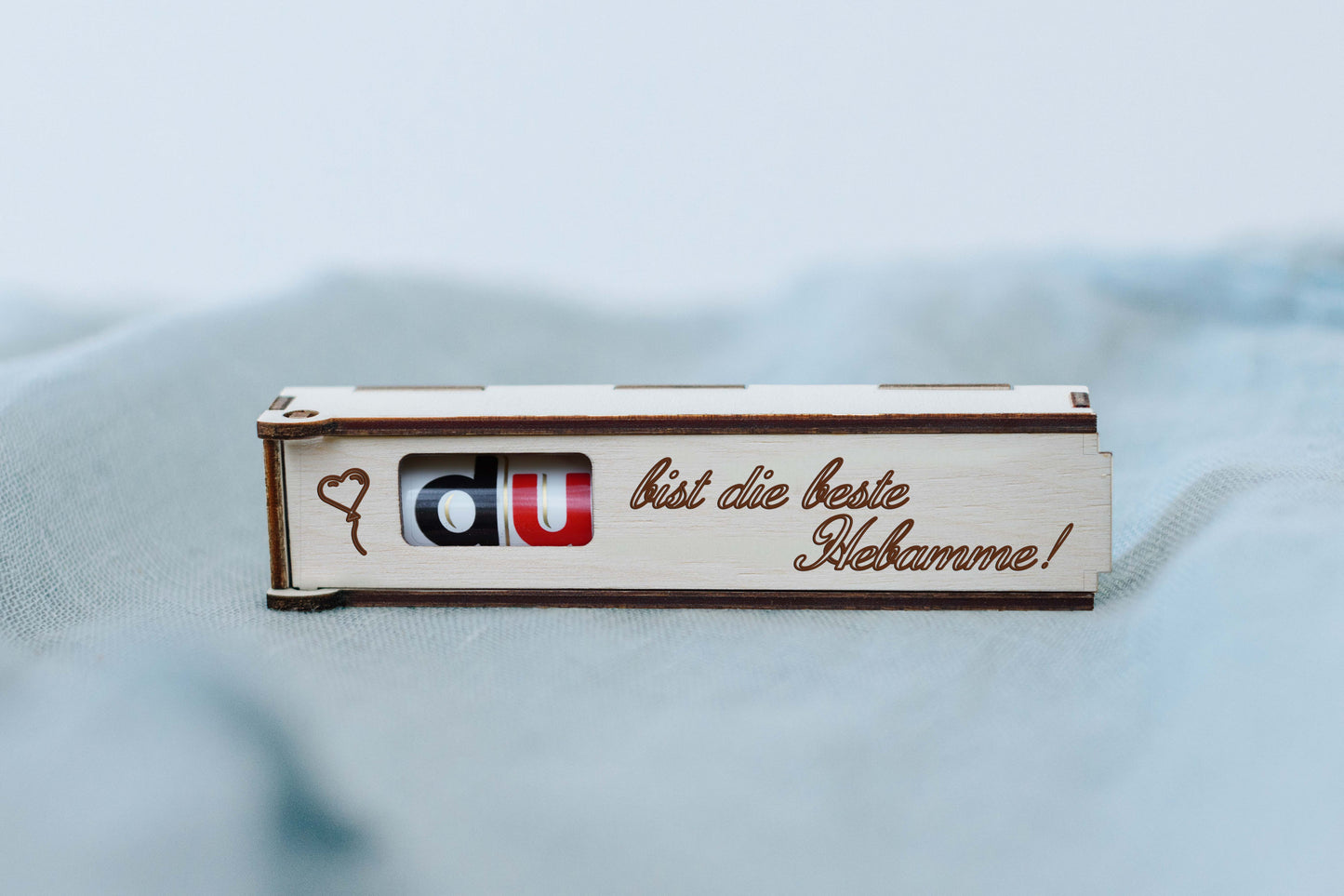 Personalisierte Duplo-Geschenkverpackung mit Gravur – Liebevolle Sprüche für besondere Anlässe |