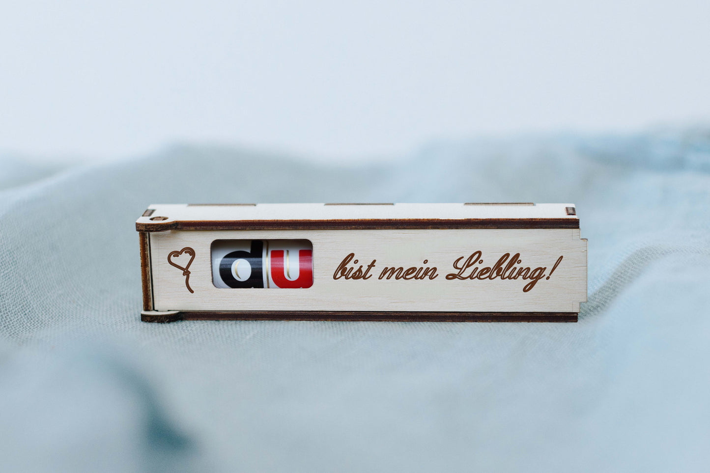 Personalisierte Duplo-Geschenkverpackung mit Gravur – Liebevolle Sprüche für besondere Anlässe |