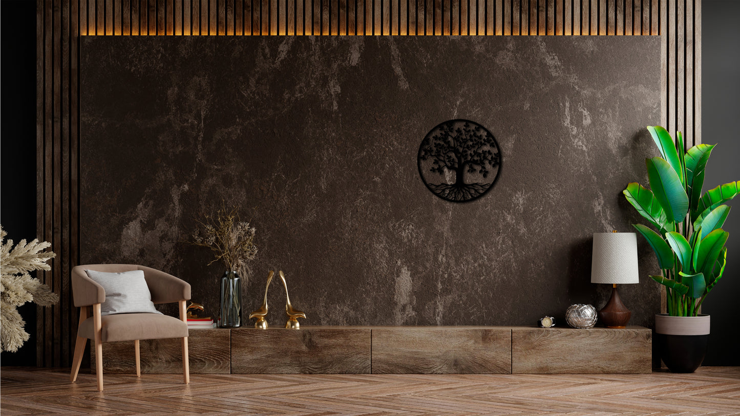 Minimalistisches Lineart Wandtattoo – 3D Optik für Moderne Wandgestaltung | Baum des Lebens | Lebensbaum