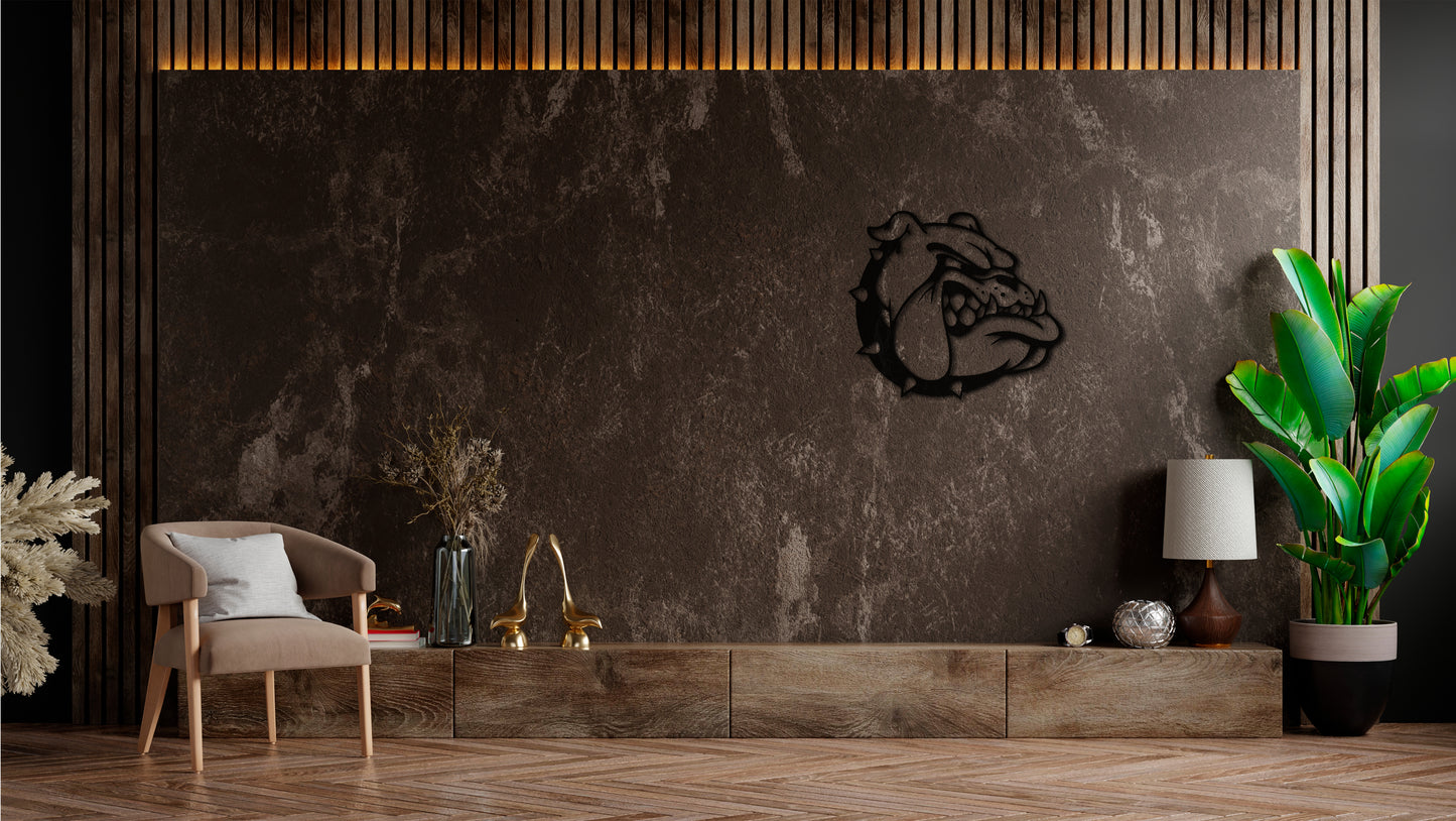 Minimalistisches Lineart Wandtattoo – 3D Optik für Moderne Wandgestaltung | Bulldogge | Hund