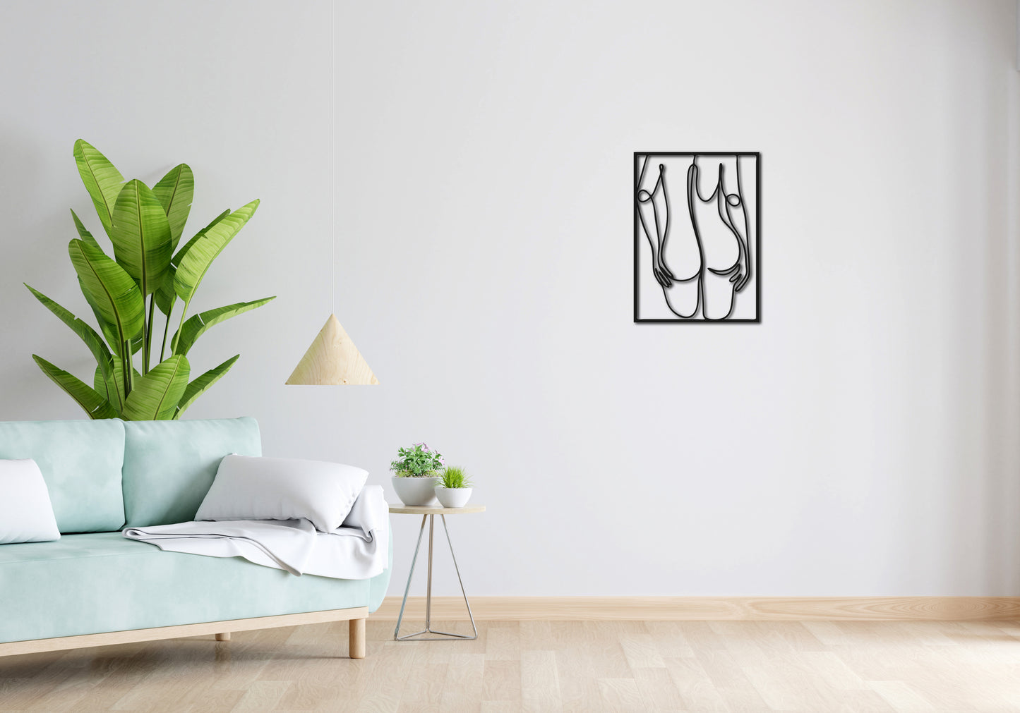 Minimalistisches Lineart Wandtattoo – 3D Optik für Moderne Wandgestaltung | Frau Silhouette