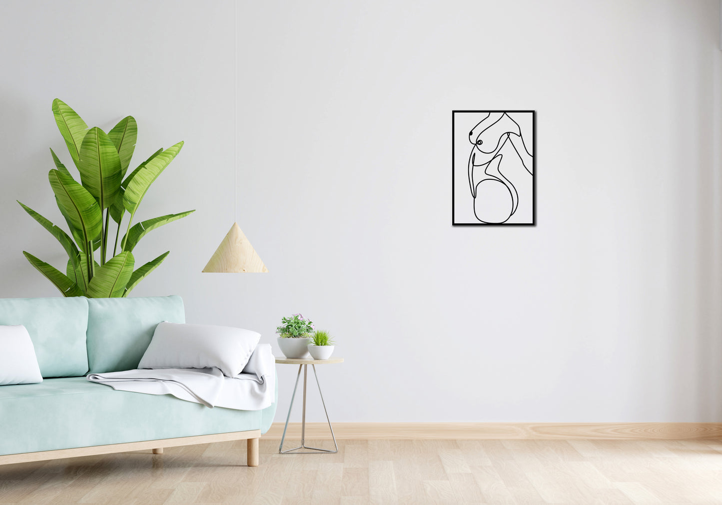 Minimalistisches Lineart Wandtattoo – 3D Optik für Moderne Wandgestaltung | Frau Silhouette