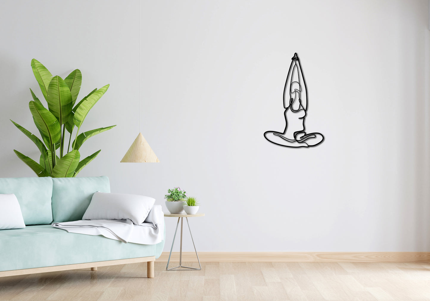 Minimalistisches Lineart Wandtattoo – 3D Optik für Moderne Wandgestaltung | YOGA | Gymnastik II ohne Rahmen