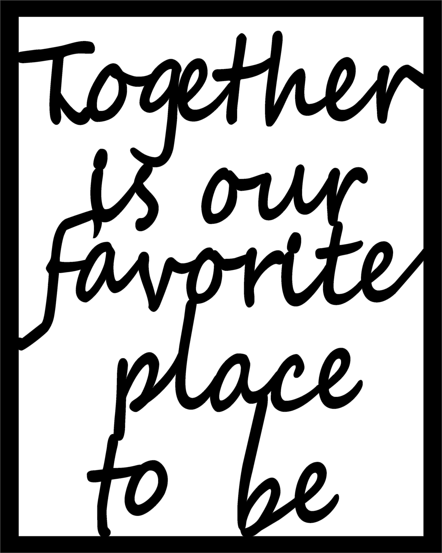 Minimalistisches Lineart Wandtattoo – 3D Optik für Moderne Wandgestaltung | Together is our favorite place to be