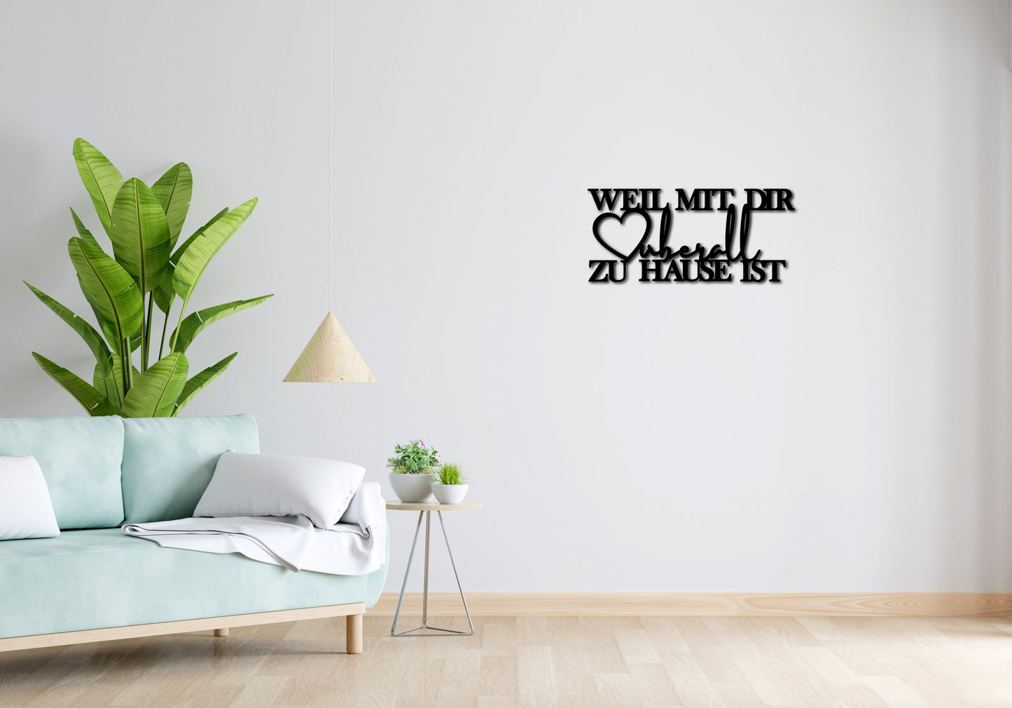 Minimalistisches Lineart Wandtattoo – 3D Optik für Moderne Wandgestaltung | Weil mit dir überall zu Hause ist