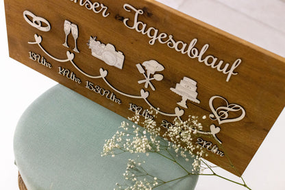 Hochzeits-Tagesablauf - Personalisierte Planung für Ihren großen Tag | personalisierbar