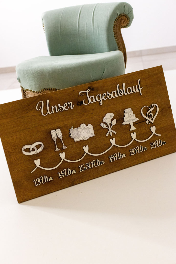 Hochzeits-Tagesablauf - Personalisierte Planung für Ihren großen Tag | personalisierbar