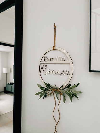 Loop | Holz Loop| Holz Ring | personalisierte Loops | Türschild | Schriftzug | Familienname | personalisierbar