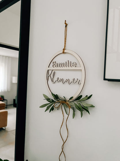 Loop | Holz Loop| Holz Ring | personalisierte Loops | Türschild | Schriftzug | Familienname | personalisierbar