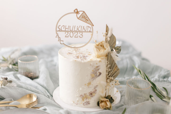 Schulkind | Caketopper zum Schulanfang | Cake Topper personalisiert | Cake Topper aus Holz | Cake Topper | Tortenaufstecker | ABC-Schüler | personalisierbar (Kopie)