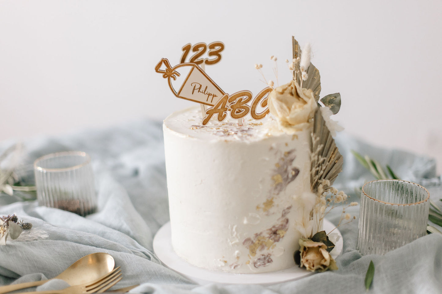Schulkind | Caketopper zum Schulanfang | Cake Topper personalisiert | Cake Topper aus Holz | Cake Topper | Tortenaufstecker | ABC-Schüler | personalisierbar