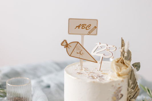 Schulkind | Caketopper zum Schulanfang | Cake Topper personalisiert | Cake Topper aus Holz | Cake Topper | Tortenaufstecker | ABC-Schüler