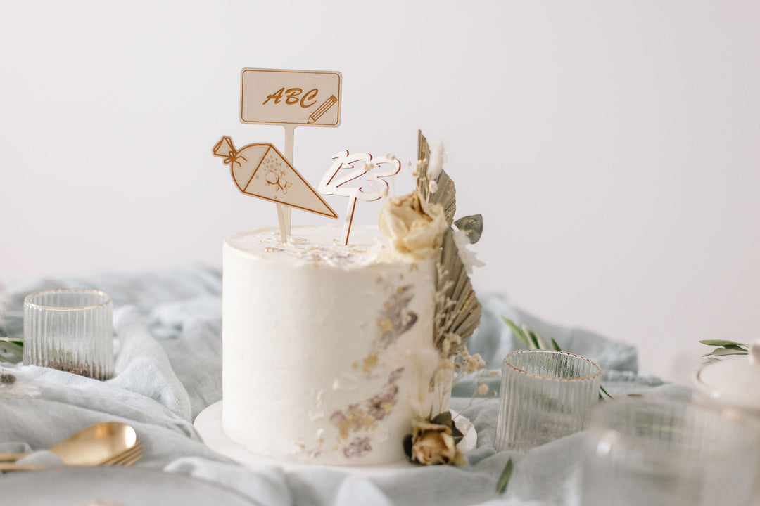 Schulkind | Caketopper zum Schulanfang | Cake Topper personalisiert | Cake Topper aus Holz | Cake Topper | Tortenaufstecker | ABC-Schüler