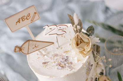 Schulkind | Caketopper zum Schulanfang | Cake Topper personalisiert | Cake Topper aus Holz | Cake Topper | Tortenaufstecker | ABC-Schüler
