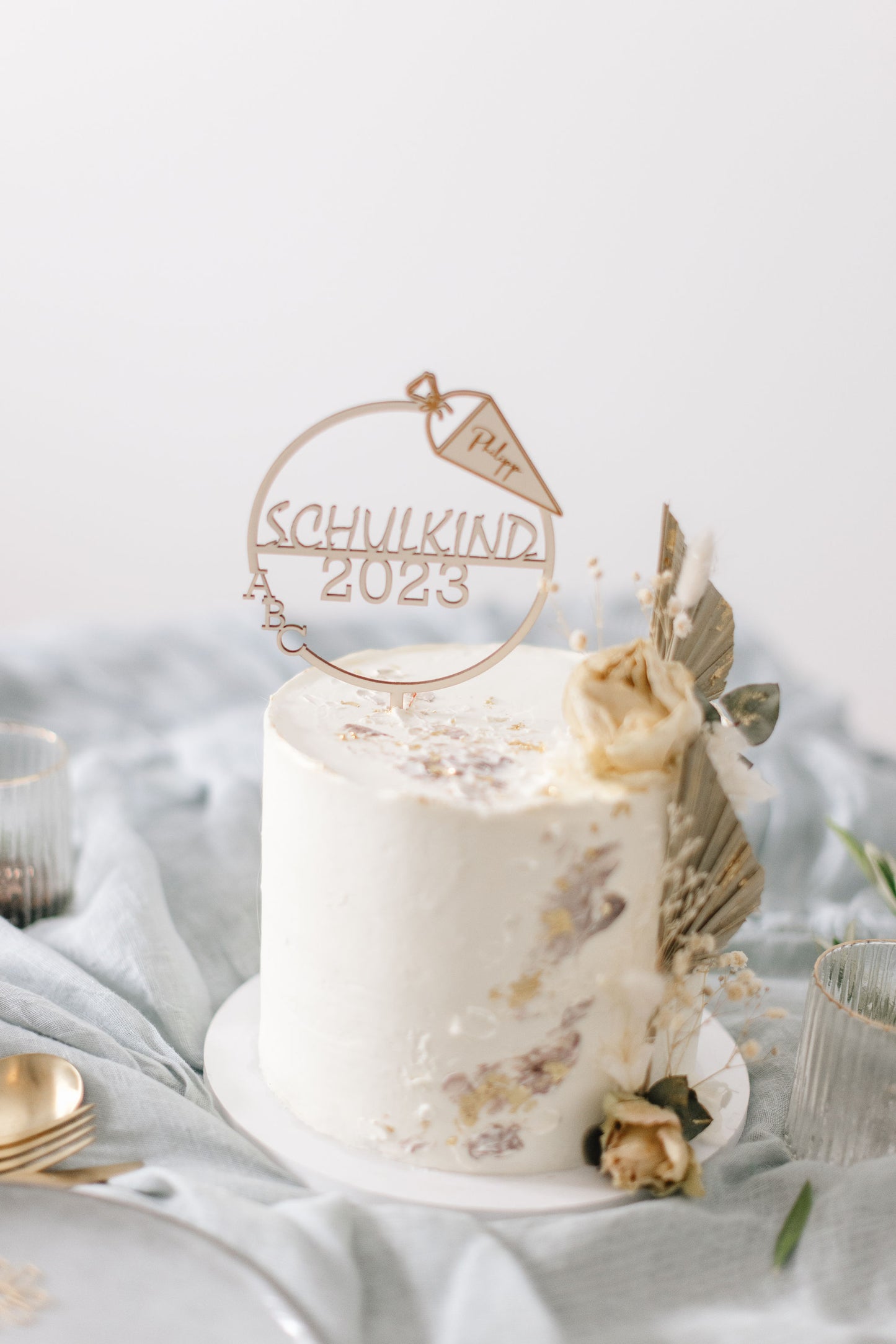 Schulkind | Caketopper zum Schulanfang | Cake Topper personalisiert | Cake Topper aus Holz | Cake Topper | Tortenaufstecker | ABC-Schüler | personalisierbar (Kopie)