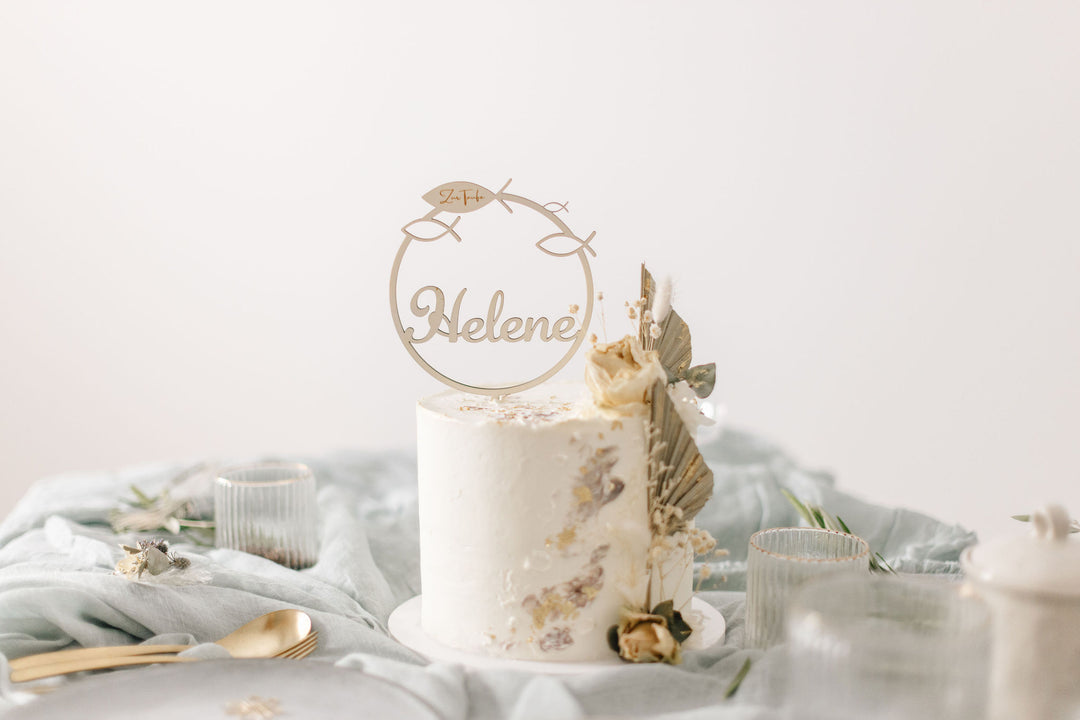 Personalisierter Caketopper zur Taufe| Tortenstecker | Tortenfigur | Personalisierte Dekoration für Tauffeier | personalisierbar