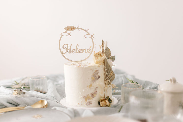 Personalisierter Caketopper zur Taufe| Tortenstecker | Tortenfigur | Personalisierte Dekoration für Tauffeier | personalisierbar