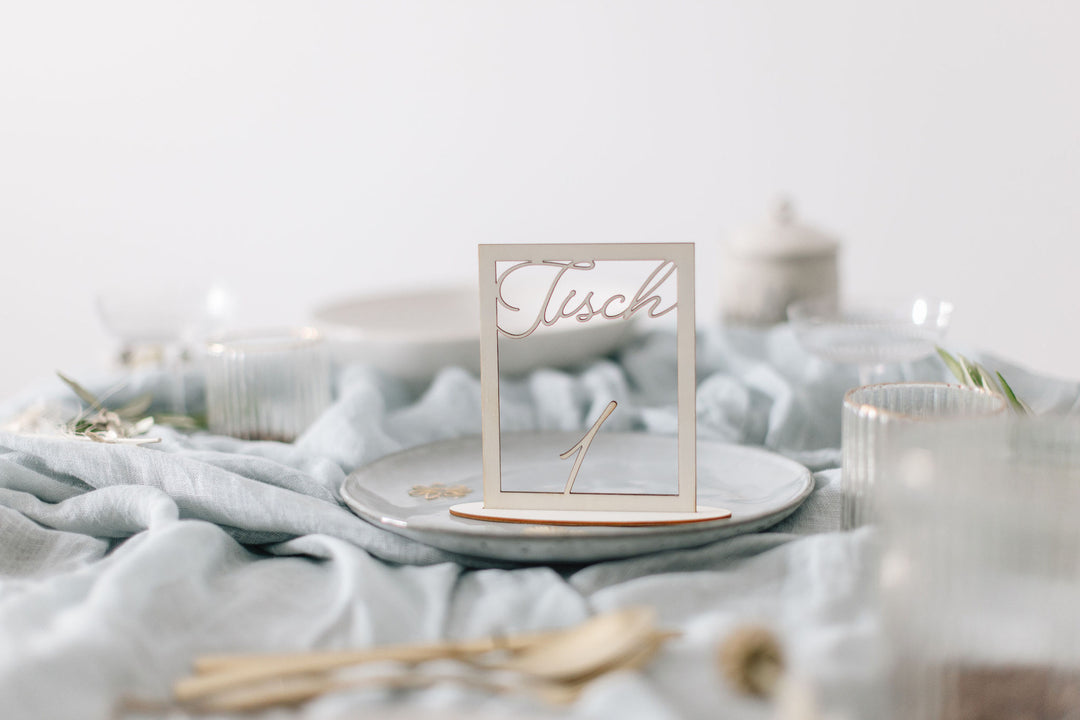Hochzeit Tischnummern - Einzigartige Viereckige Tischdekoration