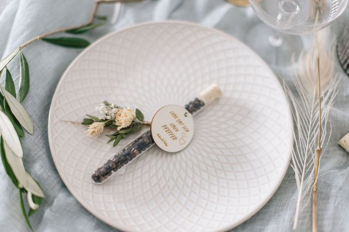 Gastgeschenk Hochzeit | Salz &amp; Pfeffer | Reagenzglas | personalisierbar