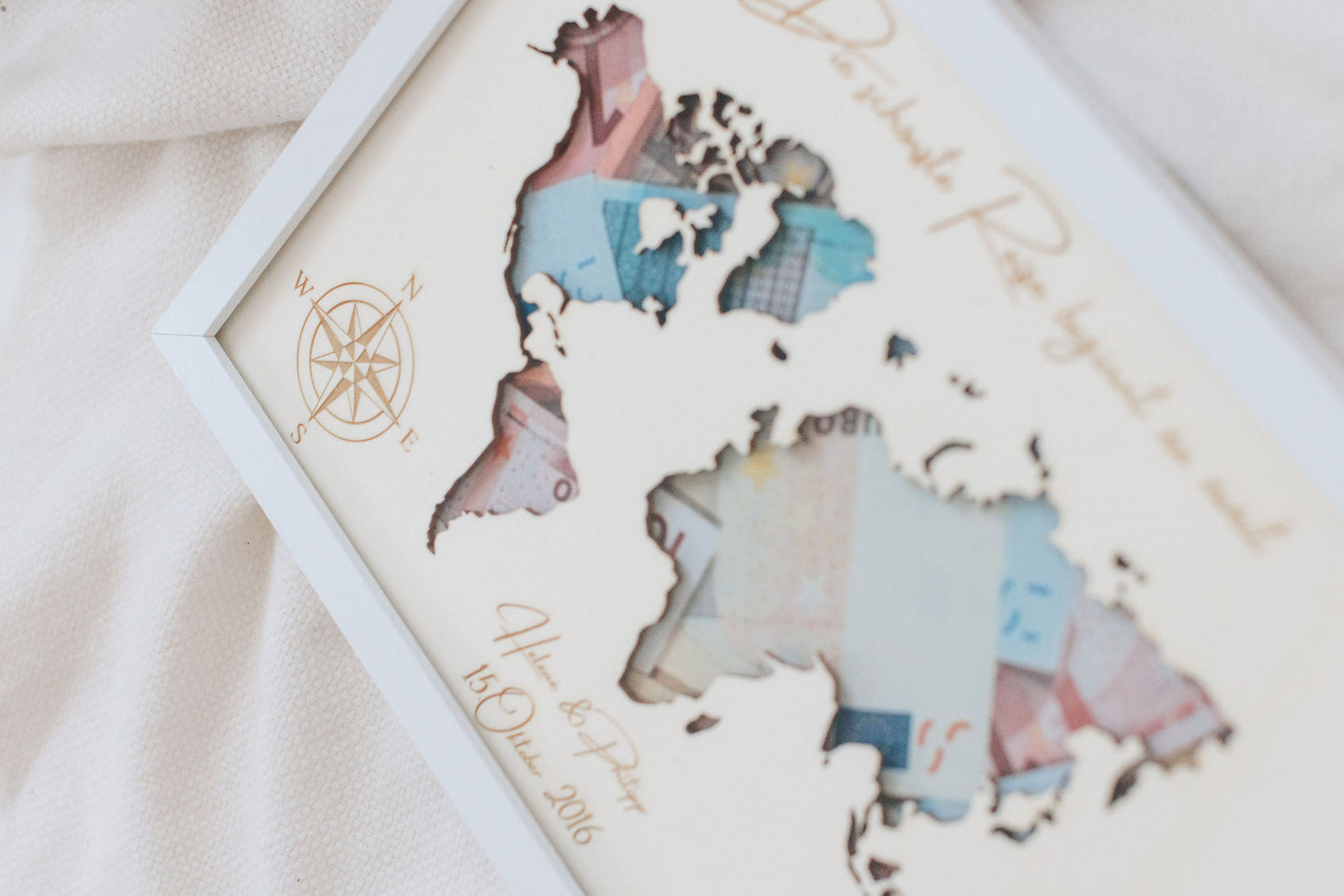 Hochzeitsgeschenk für reiselustige Paare - Personalisierte Weltkarte | personalisierbar