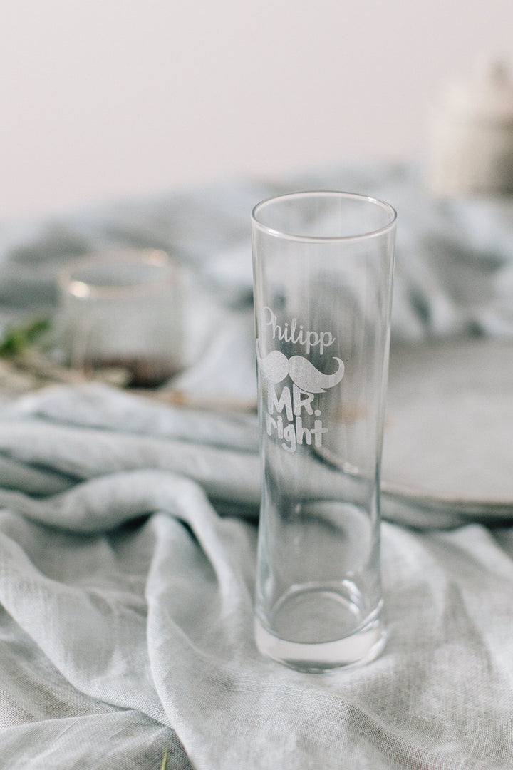 Mr. Right und Mrs. Always Right - Trinkglas-Set für Paare | Weißbier Glas | Weinglas | personalisierbar