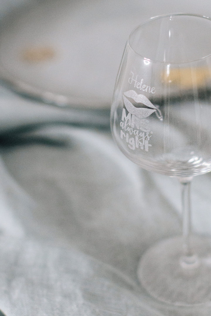 Mr. Right und Mrs. Always Right - Trinkglas-Set für Paare | Weißbier Glas | Weinglas | personalisierbar