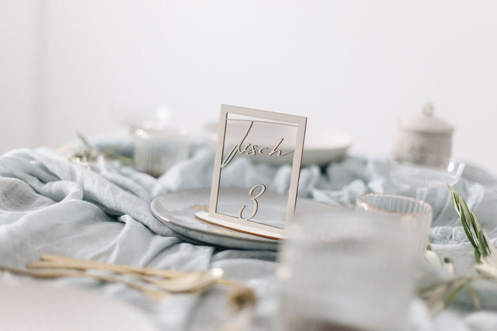 Hochzeit Tischnummern - Einzigartige Viereckige Tischdekoration