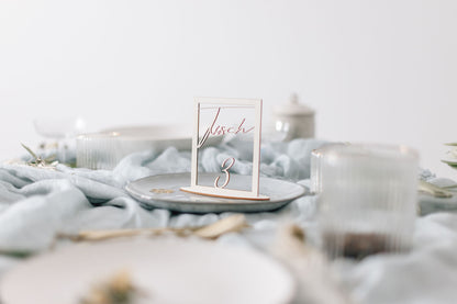 Hochzeit Tischnummern - Einzigartige Viereckige Tischdekoration