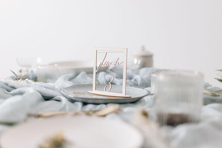 Hochzeit Tischnummern - Einzigartige Viereckige Tischdekoration