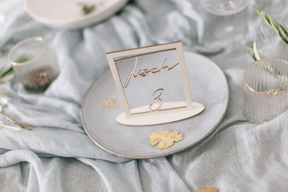 Hochzeit Tischnummern - Einzigartige Viereckige Tischdekoration
