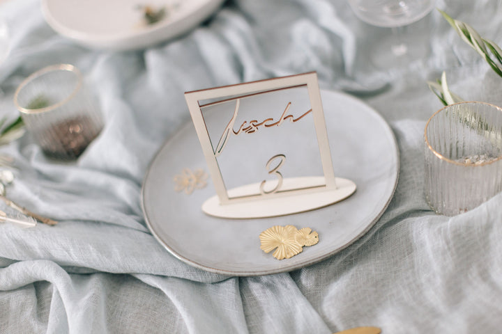 Hochzeit Tischnummern - Einzigartige Viereckige Tischdekoration