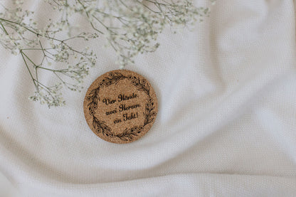 Personalisierte Hochzeitsuntersetzer aus Kork - Stilvolle Tischdekoration | personalisierbar