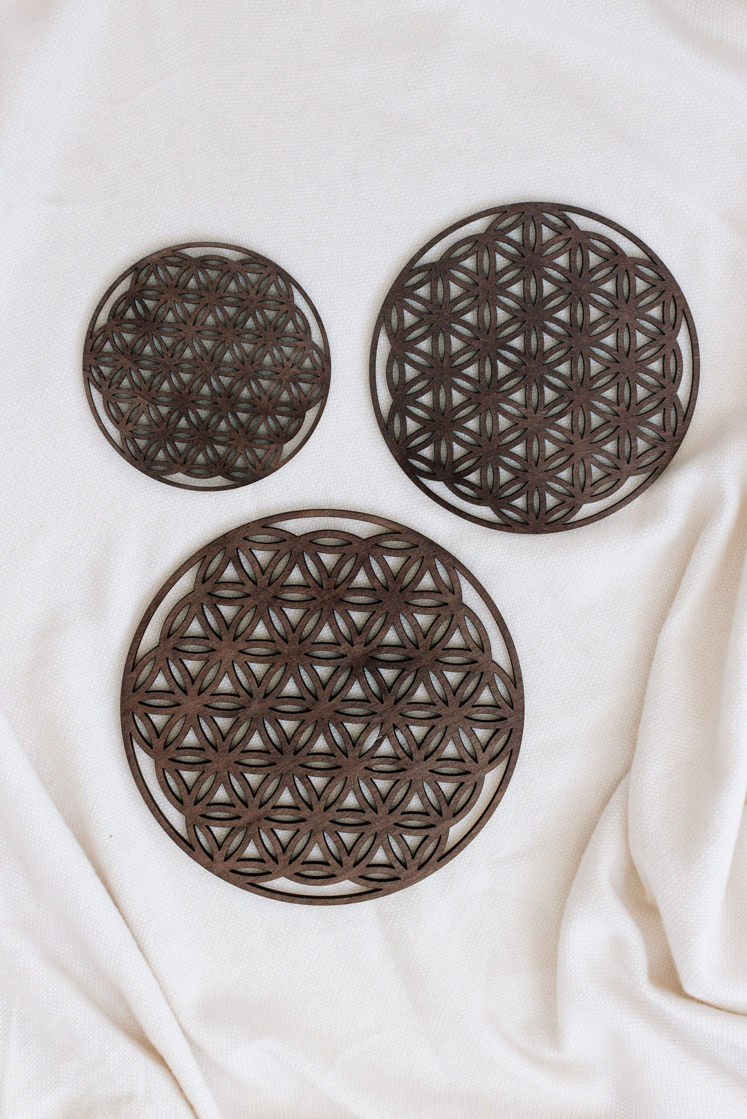 Blume des Lebens Untersetzer - Spirituelle Tischdekoration Chocolat Brown
