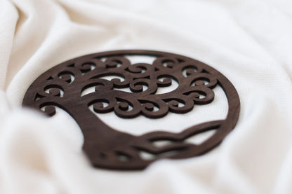 Baum des Lebens Untersetzer - Symbolische Tischdekoration Chocolat Brown