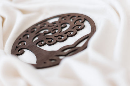 Baum des Lebens Untersetzer - Symbolische Tischdekoration Chocolat Brown