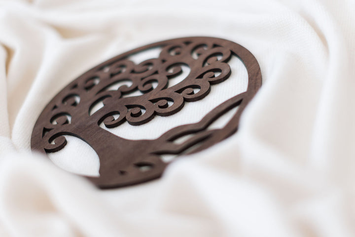Baum des Lebens Untersetzer - Symbolische Tischdekoration Chocolat Brown
