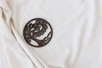 Baum des Lebens Untersetzer - Symbolische Tischdekoration Chocolat Brown