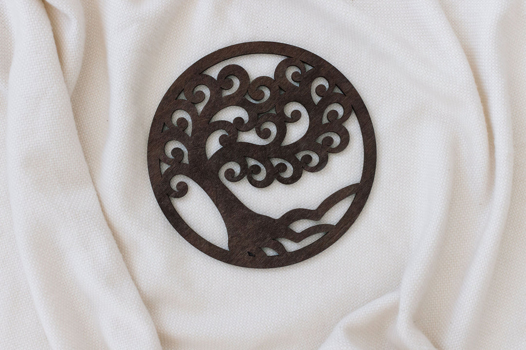 Baum des Lebens Untersetzer - Symbolische Tischdekoration Chocolat Brown