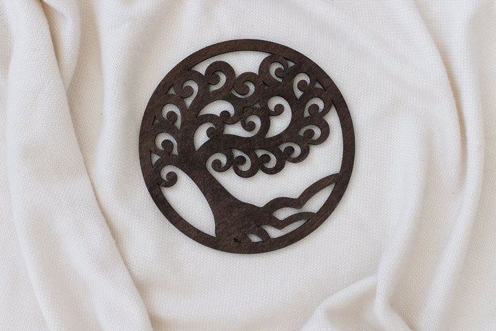 Baum des Lebens Untersetzer - Symbolische Tischdekoration Chocolat Brown