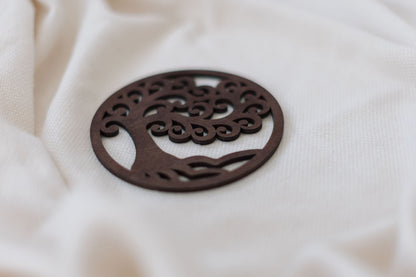 Baum des Lebens Untersetzer - Symbolische Tischdekoration Chocolat Brown