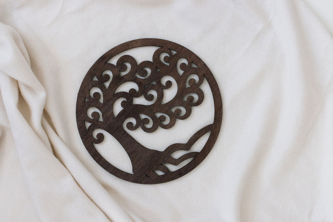 Baum des Lebens Untersetzer - Symbolische Tischdekoration Chocolat Brown