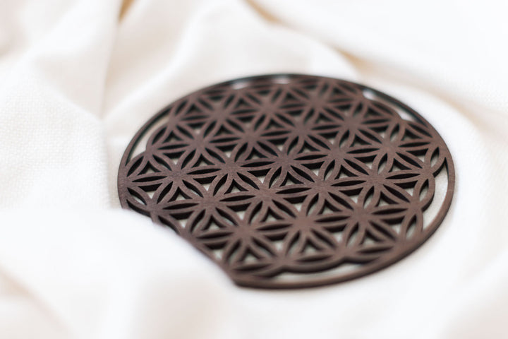 Blume des Lebens Untersetzer - Spirituelle Tischdekoration Chocolat Brown