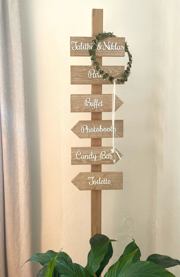 Richtungspfeile Hochzeit | Personalisierte Holzschilder | Wegweiser | personalisierbar