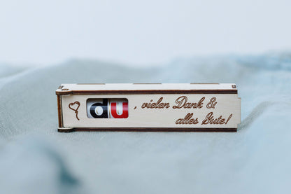 Personalisierte Duplo-Geschenkverpackung mit Gravur – Liebevolle Sprüche für besondere Anlässe |