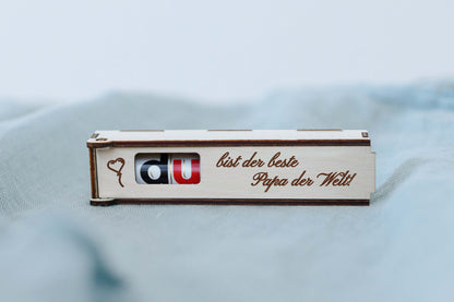 Personalisierte Duplo-Geschenkverpackung mit Gravur – Liebevolle Sprüche für besondere Anlässe |